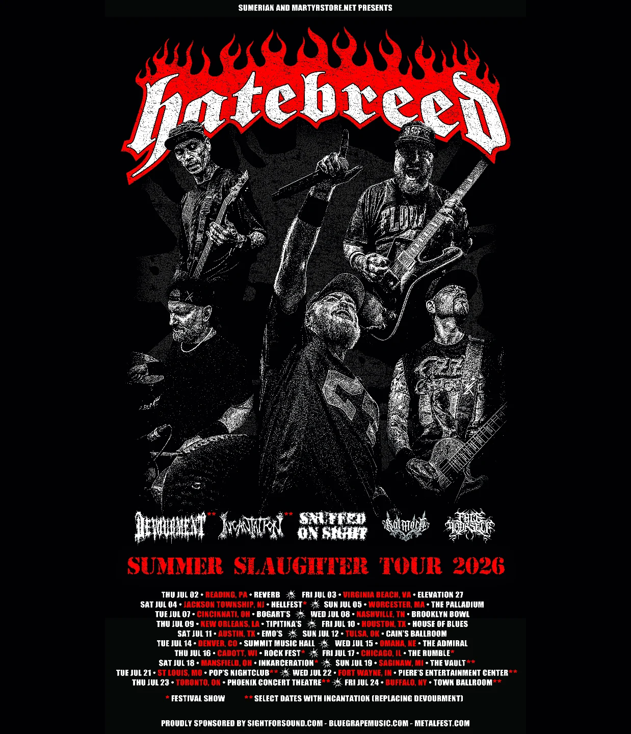 Face Yourself Summer Slaughter Tour 2026 Poster 2026